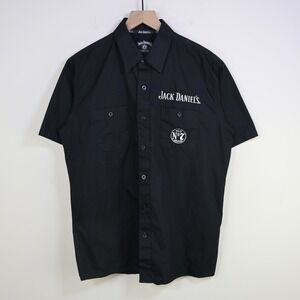 Jack Daniel's Old No. 7 Embroidered Work Shirt L Black Cotton Whiskey Distillery